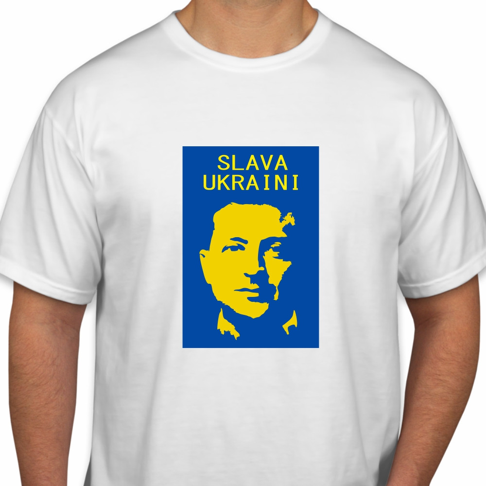 Футболка чоловіча біла "Slava Ukraine!", фото 1