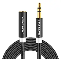 Кабель AUX 3.5 mm - 3.5 mm mini jack M / F Vоxlink 1 метр JY63B