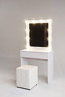 Визажный столик с подсветкой M612 80 см. Рабочее место визажиста и стол с подсветкой для дома и салонов