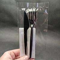 Набір столових приборів одноразовий (Вилка + ніж + серветка + зубочистка) в індивідуальному пакуванні