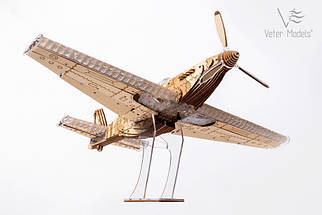 Літак Спідфайтер SpeedFighter Veter Models (562 деталі) – механічний 3D пазл дерев'яний конструктор, фото 3