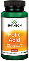 Вітаміни Swanson Folic Acid 800 mcg Фолієва кислота 250 капсул