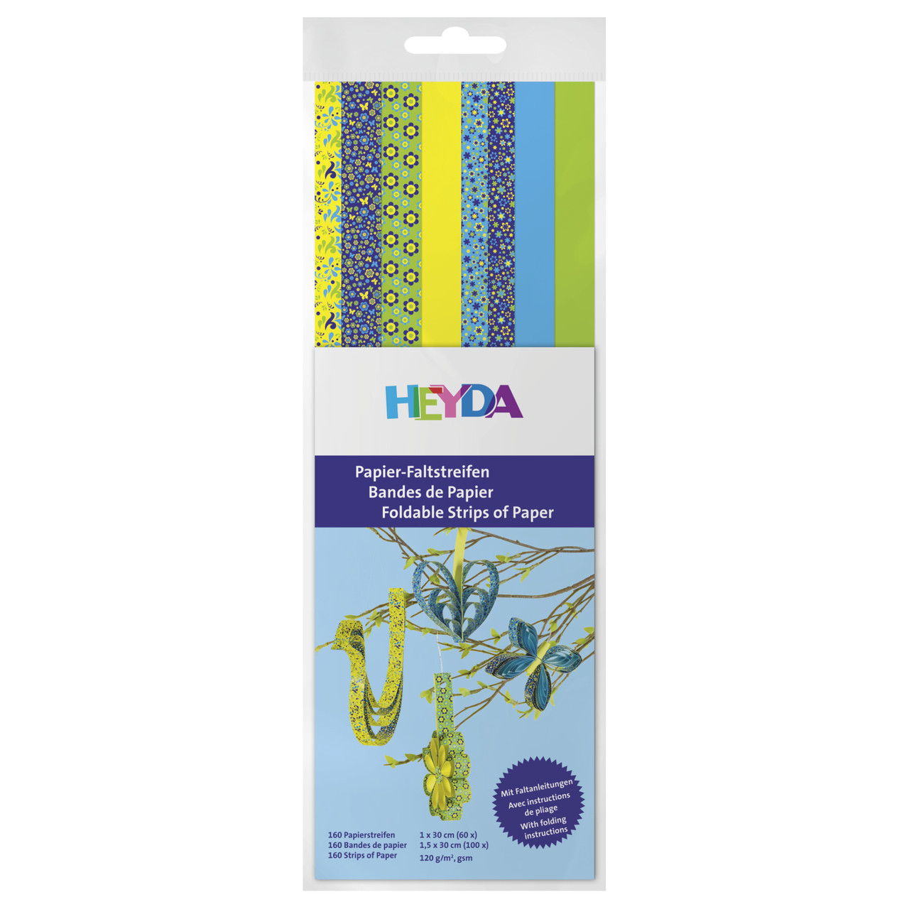 Бумага для квиллинга Весна 1 х 30 см 1,5 х 45 см синий/зеленый/желтый 204875661