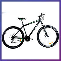 Велосипед горный двухколесный одноподвесный стальной Azimut Energy 29 GD 29 дюймов 19" рама черно-зеленый