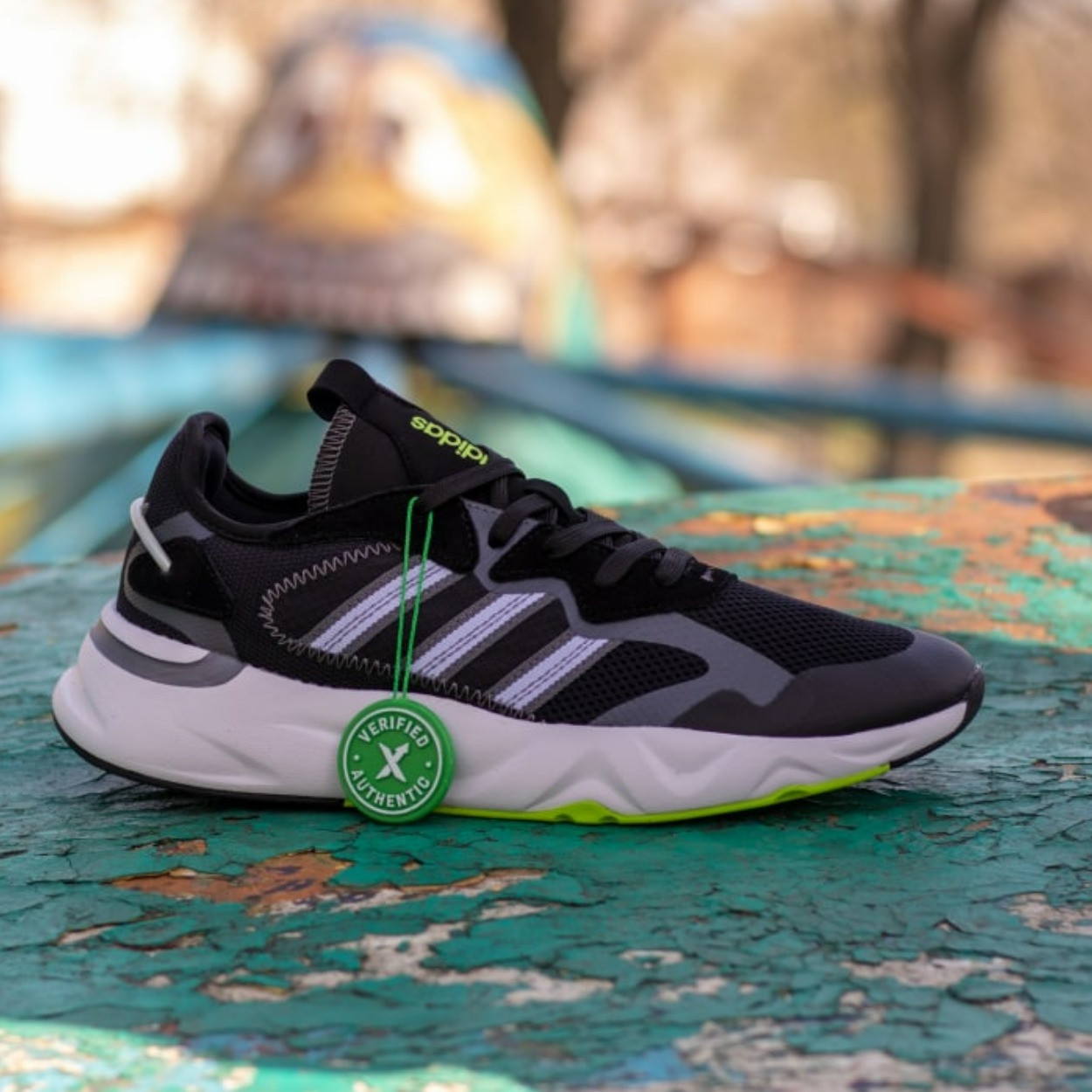 Кросівки чоловічі Adidas Future Flow чорні на білій підошві текстильні легкі адідас спортивні весна літо