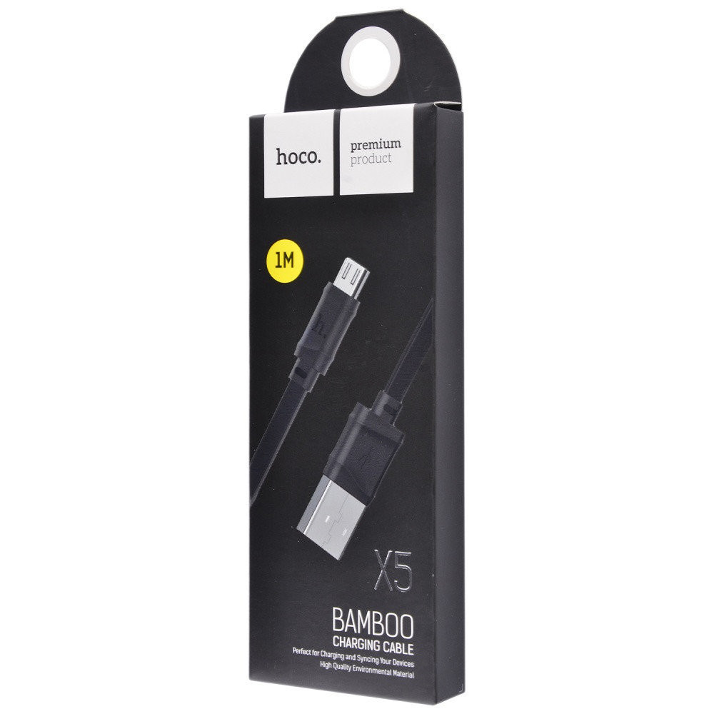 Кабель HOCO X5 Bamboo USB-Lightning 1m Black, фото 1
