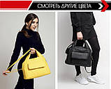 Жіноча містка біла сумка на ремінці через плече та двома ручками матова екошкіра, фото 10