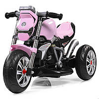 Детский мотоцикл на аккумуляторе BMW 3-х колесный, электромотоцикл розовый