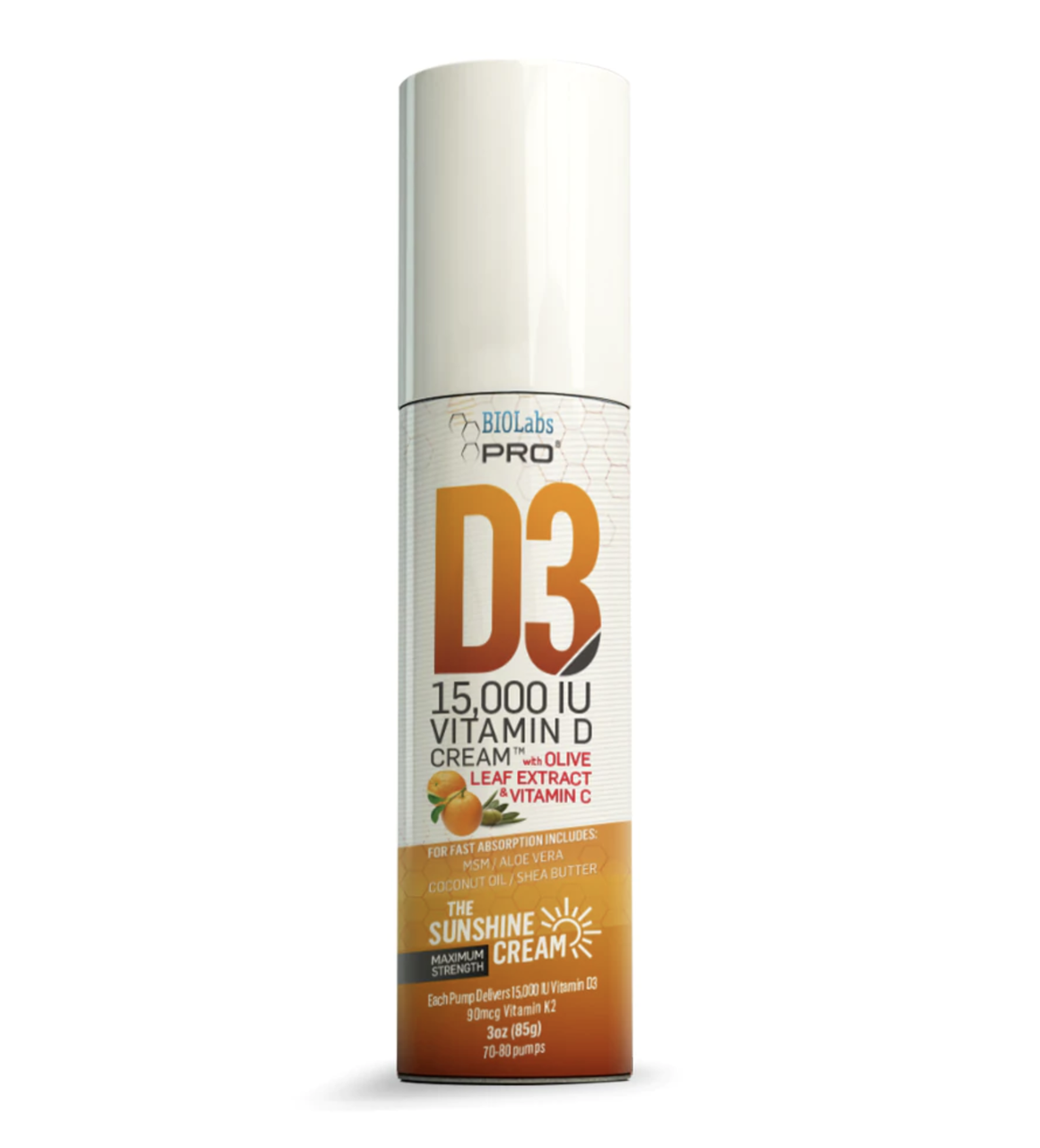 BIOLabs PRO Cream D3 K2 / Крем з вітаміном Д3 К2 15.000 МО 85 г