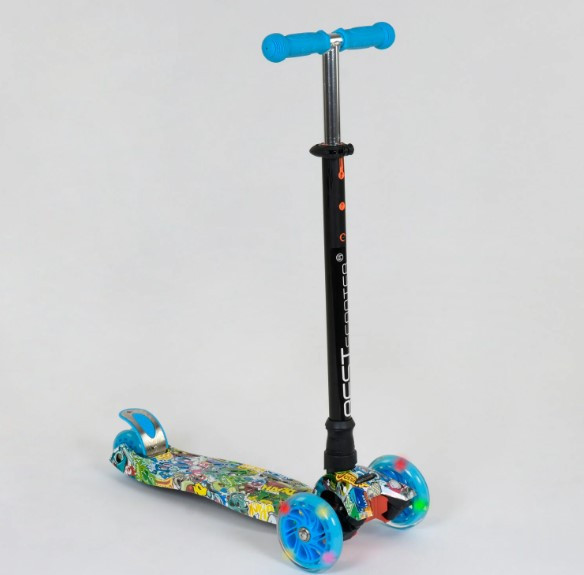 Самокат Best Scooter MAXI трубка керма алюмінієва, зі світними колесами, фото 1