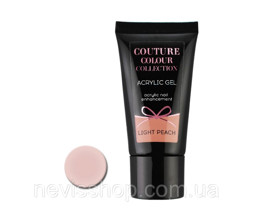 Акрил-гель Couture Colour Acrylic Gelight Peach, світлий персиковий, 30 мл