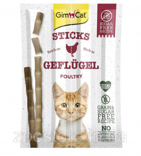 Ласощі М’ясні палички для котів GimCat Sticks Geflugel курка, 4 шт по 5 г
