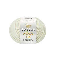 Gazzal WOOL 115 (Вул 115) № 3301 кремовий (Пряжа мериносова, нитки для в'язання)