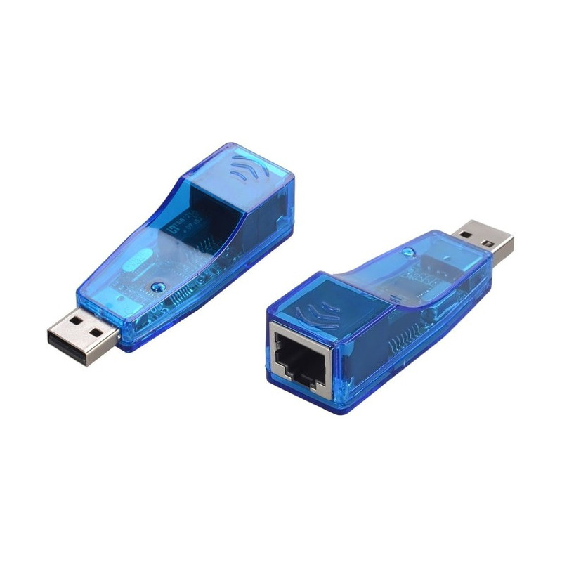 Контролер USB 2.0 to Ethernet — Мережевий адаптер 10/100Mbps, Blue, BOX