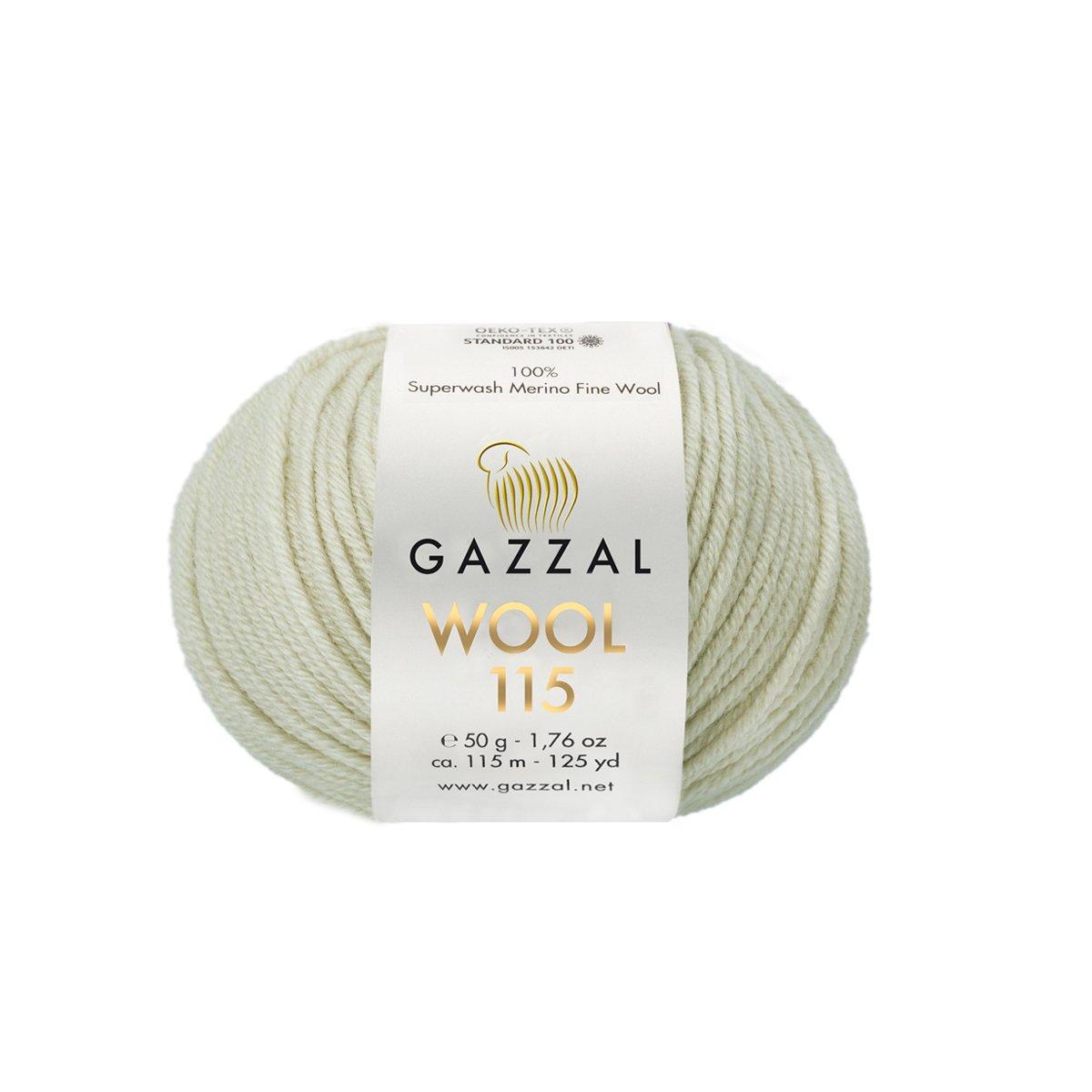 Gazzal WOOL 115 (Вул 115) № 3302 світло-бежевий (Пряжа мериносова, нитки для в'язання), фото 1