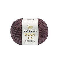 Gazzal WOOL 115 (Вул 115) № 3320 баклажан (Пряжа мериносовая, нитки для вязания)