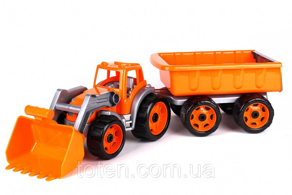 Іграшковий трактор з ковшем і причепом 3688TXK, 2 кольори  топ