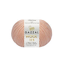 Gazzal WOOL 115 (Вул 115) № 3309 персик (Пряжа мериносовая, нитки для вязания)