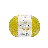 Gazzal WOOL 115 (Вул 115) № 3315 неоновий жовтий (Пряжа мериносова, нитки для в'язання)