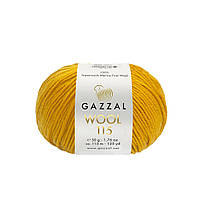 Gazzal WOOL 115 (Вул 115) № 3316 желтый (Пряжа мериносовая, нитки для вязания)