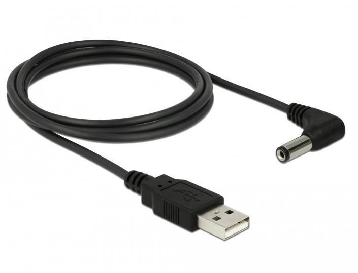 Кабель живлення USB - 5.5x2.1 мм 1.2 метра (кутовий)