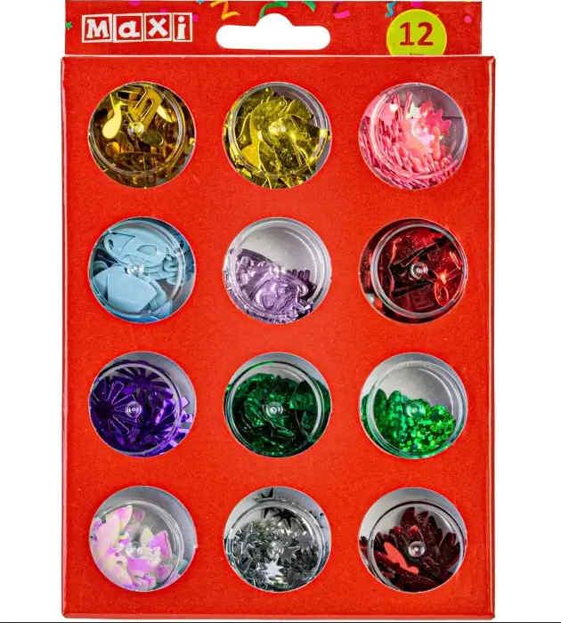 Конфеті для декорування 12 форм/кольорів Maxi