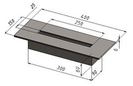 Пальник горілка для біокаміну лінія вогню 250 мм. Виготовим інші варіанти по Ваших проектах фото чи кресленнях