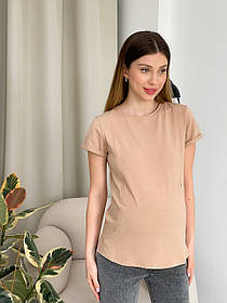 Жіноча футболка для вагітних та годуючих мам To Be Бежева L (3180041)