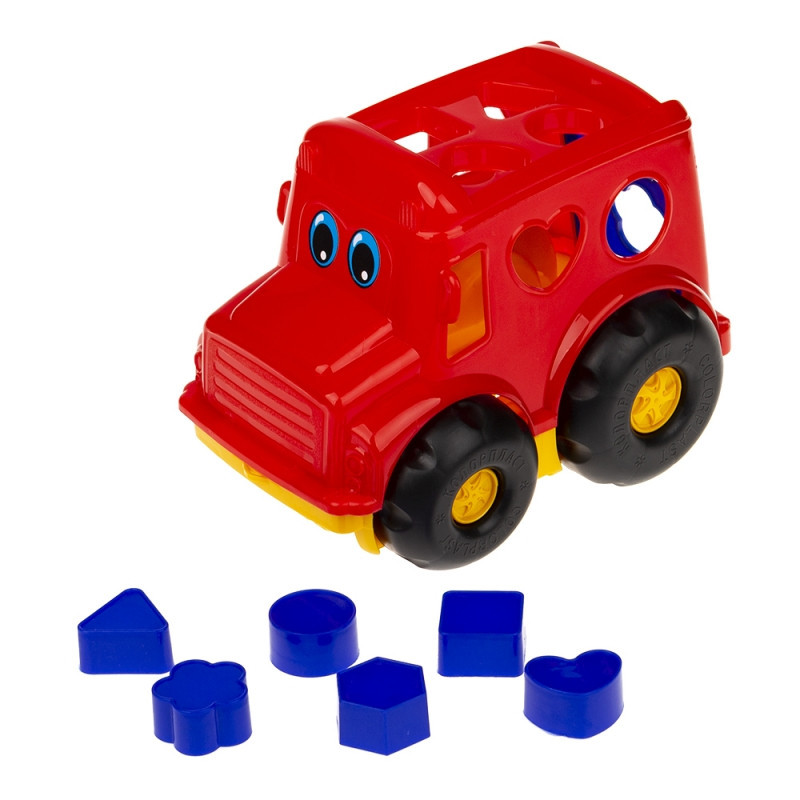 Сортер-автобус "Бусик" No1 Colorplast 0244 (Червоний), фото 1