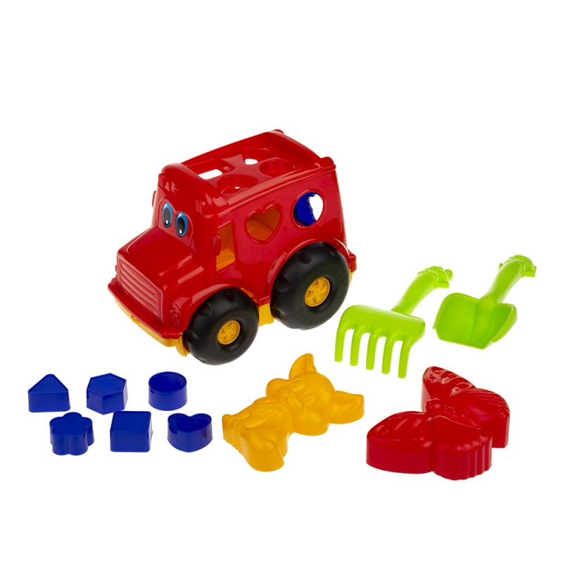 Сортер-автобус "Бусик" No2 Colorplast 0251 (Червоний), фото 1