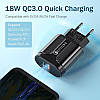 Зарядний пристрій ROCK Qualcomm Quick charge 3.0 18 W Black (QC-007), фото 4