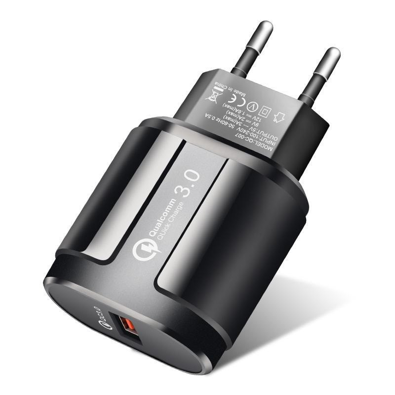 Зарядний пристрій ROCK Qualcomm Quick charge 3.0 18 W Black (QC-007)
