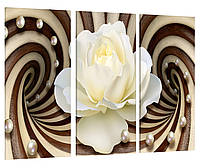 Модульная картина Цветок Белая Роза Абстракция Art-55_XXL