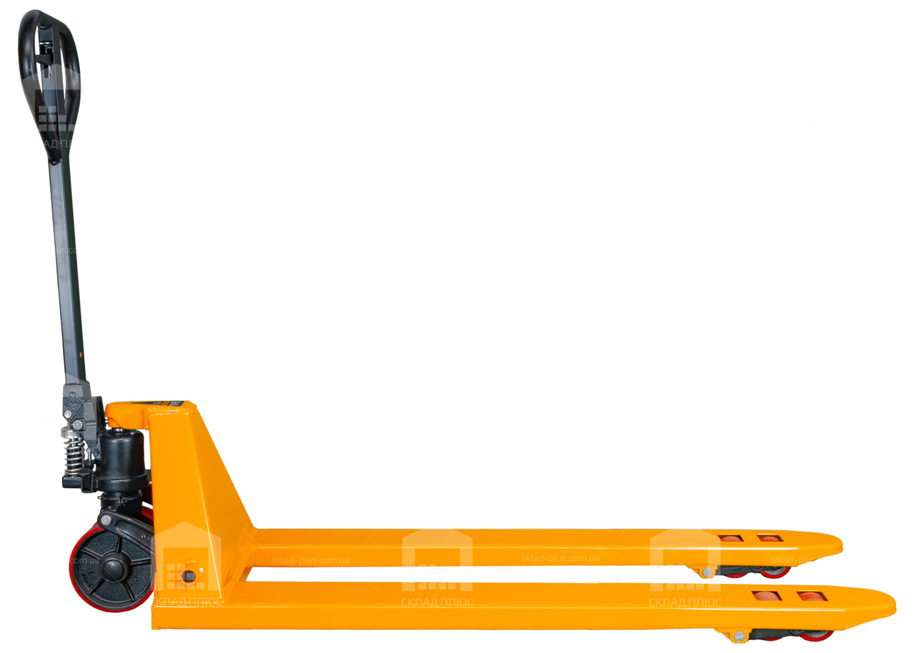 Гидравлическая тележка (рохла) с длинными вилами 2 тонны - фото 4 - id-p1607471113
