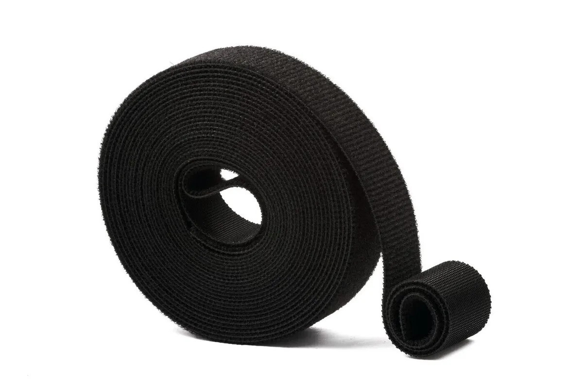 Многоразовая лента липучка текстильная черная стяжки для проводов цена за 1 метр Велкро 2 см - фото 4 - id-p1607472295