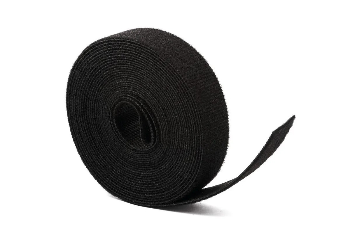 Многоразовая лента липучка текстильная черная стяжки для проводов цена за 1 метр Велкро 2 см - фото 5 - id-p1607472295