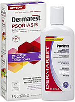 Шампунь от псориаза, зуда и раздражений кожи головы Dermarest Psoriasis Shampoo Plus Conditioner 236 мл