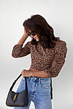 Укорочена блуза з рукавами ліхтариками та зав'язками DIE MORE — коричневий колір, L (є розміри), фото 5