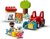 Конструктор LEGO DUPLO  Фермерський трактор та тварини 27 деталей (10950), фото 5