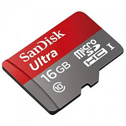 Картка пам'яті SanDisk Ultra microSD HC UHS-I 16 GB Class 10 + SD-adapter