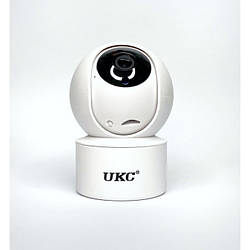Бездротова поворотна IP-камера відеоспостереження WiFi microSD UKC 23ST Біла