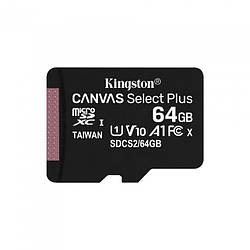 Картка пам'яті Kingston 64 GB MicroSDXC Class 10 Canvas Select plus 100R A1