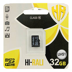 Картка пам'яті MicroSDHC 32Gb HI-RALI Class 10 UHS-I (Без адаптера)