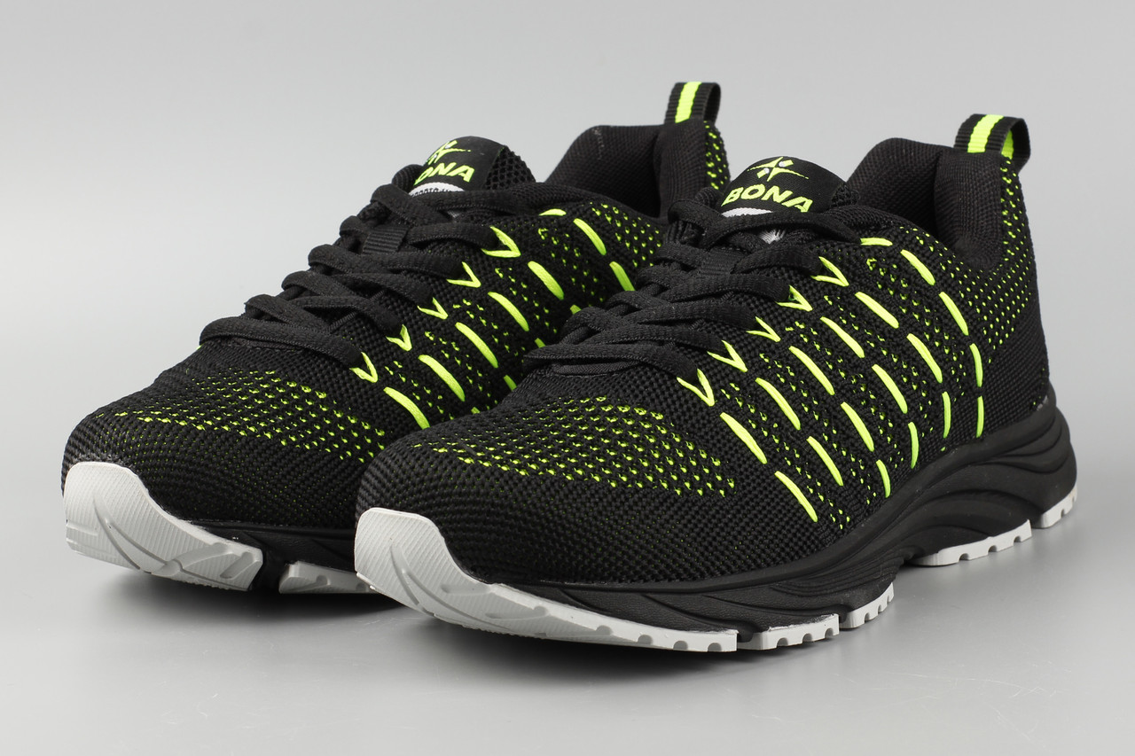 Кросівки унісекс жіночі чорні Bona 870Z-2 Бона сітка літні 36 38 39 40 41, фото 1