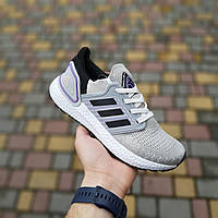 Женские летние кроссовки Adidas Ultra BOOST Серые с сиреневым весение кроссовки адидас фалкон