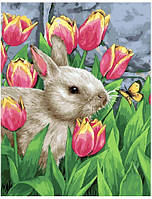 Набор для рисования Brushme Картины по номерам 40*50 Заєць в тюльпанах