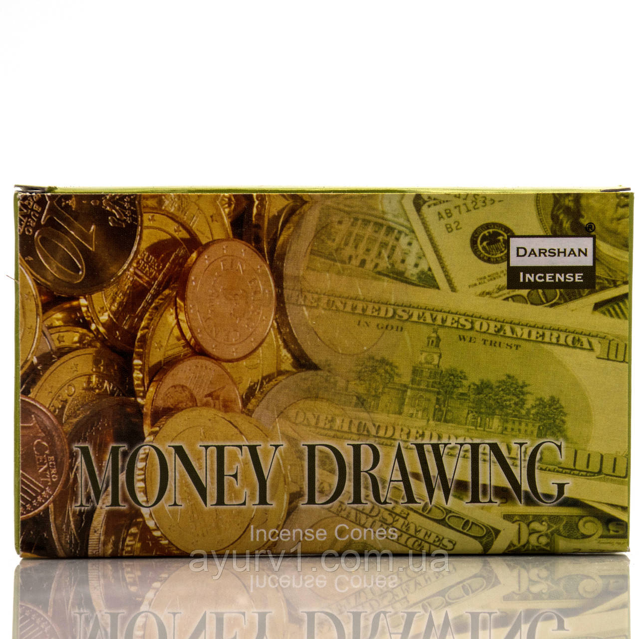 Ароматичні конуси Приймання грошей, виробництво, Даршан, Darshan, Money Drawing Індія, 10 шт. у пачці