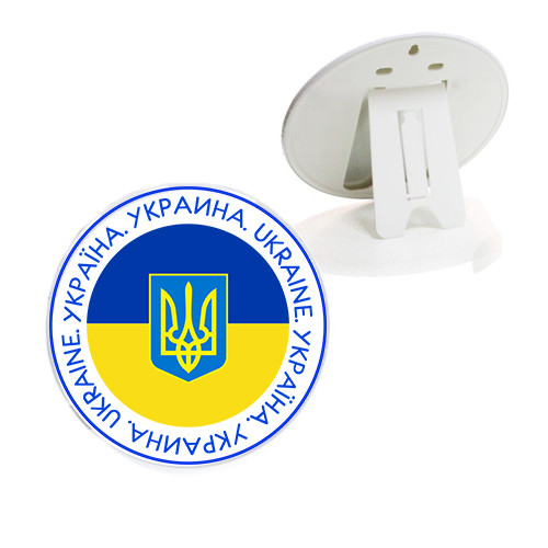 Патріотична панно настільна Україна Тризуб 5,8 см, фото 1