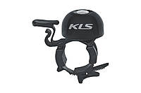 Дзвоник на кермо велосипеда KLS Bang 30 чорний, механізм для легкої установки і зняття.
