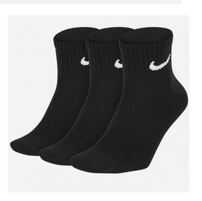 Шкарпетки спортивні Nike Everyday Lightweight Training Ankle Socks 3PR SX7677-010 (чорні)